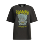GANNI t-shirt en coton femme noir