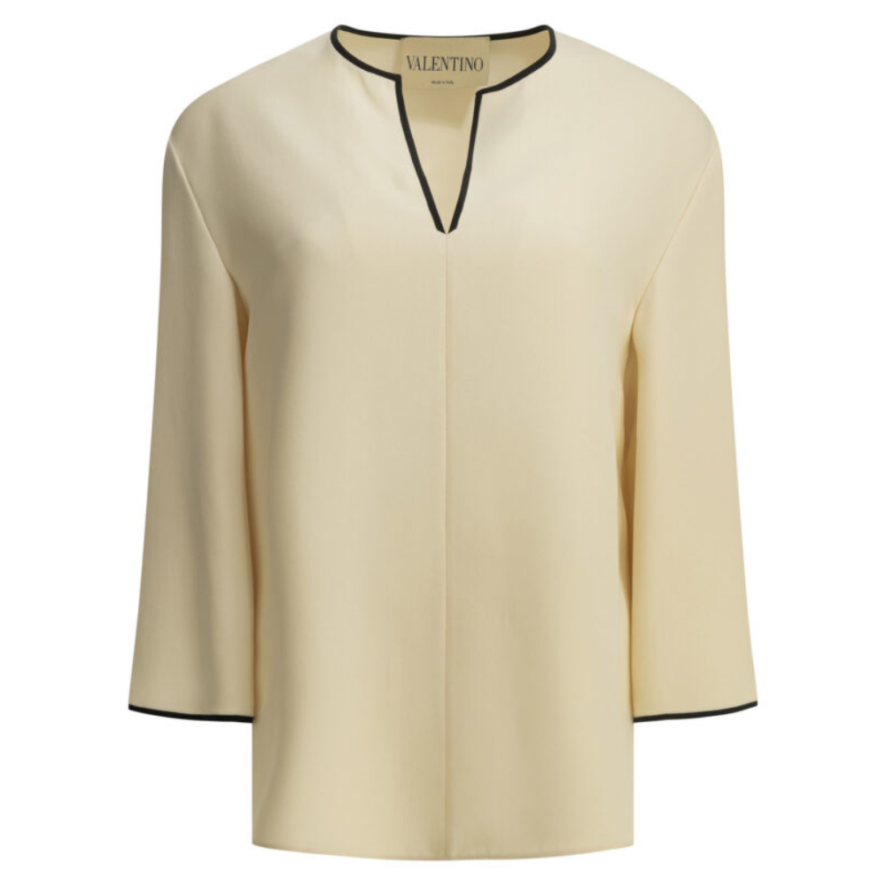 Sans titre (1000 x 1000 px) (98) VALENTINO blouse en soie femme blanche – Image 1