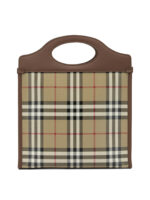 BURBERRY sac à main en coton et cuir femme beige – Image 3