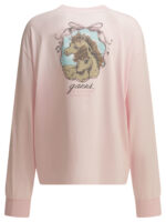 GANNI t-shirt manches longues coton femme rose – Image 2
