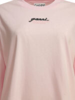 GANNI t-shirt manches longues coton femme rose – Image 3