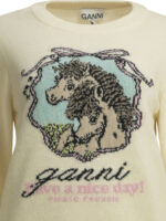 GANNI pull col en maille femme blanc – Image 3