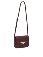 MAISON KITSUNÉ sac bandoulière en cuir femme bordeaux – Image 2