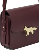 MAISON KITSUNÉ sac bandoulière en cuir femme bordeaux – Image 4