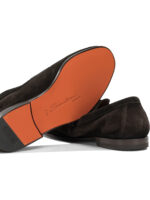 SANTONI mocassins en daim homme marron – Image 5
