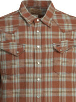 SUGAR CANE chemise à carreaux en coton homme orange – Image 3