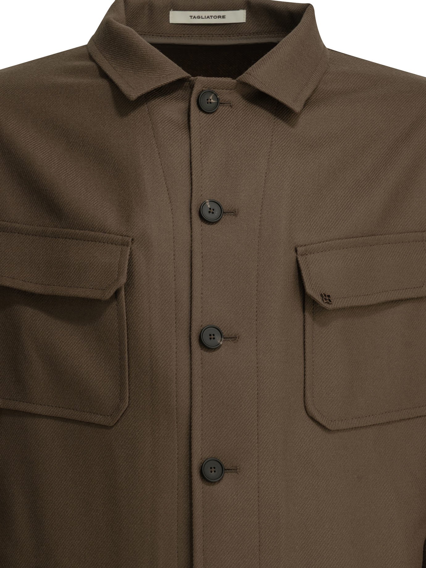 TAGLIATORE surchemise en laine homme marron – Image 3