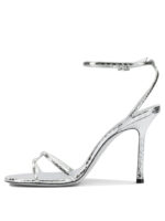 JIMMY CHOO sandales à talons en cuir femme argent – Image 3