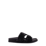 MONCLER sandales en cuir femme noir