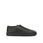 SANTONI baskets en cuir homme noir