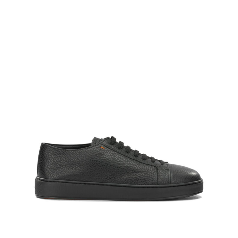 Sans titre (1000 x 1000 px) (76) SANTONI baskets en cuir homme noir – Image 1