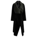 BLANCHA manteau en cuir femme noir