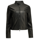 SEMPER veste en cuir femme noir