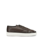 SANTONI baskets en cuir homme marron