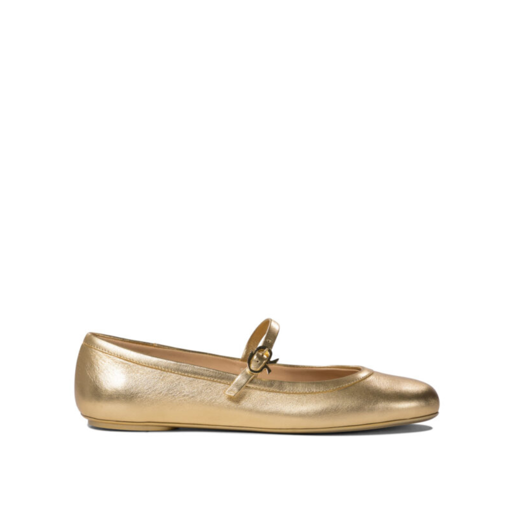 Sans titre (1000 x 1000 px) (93) GIANVITO ROSSI ballerines en cuir femme or – Image 1