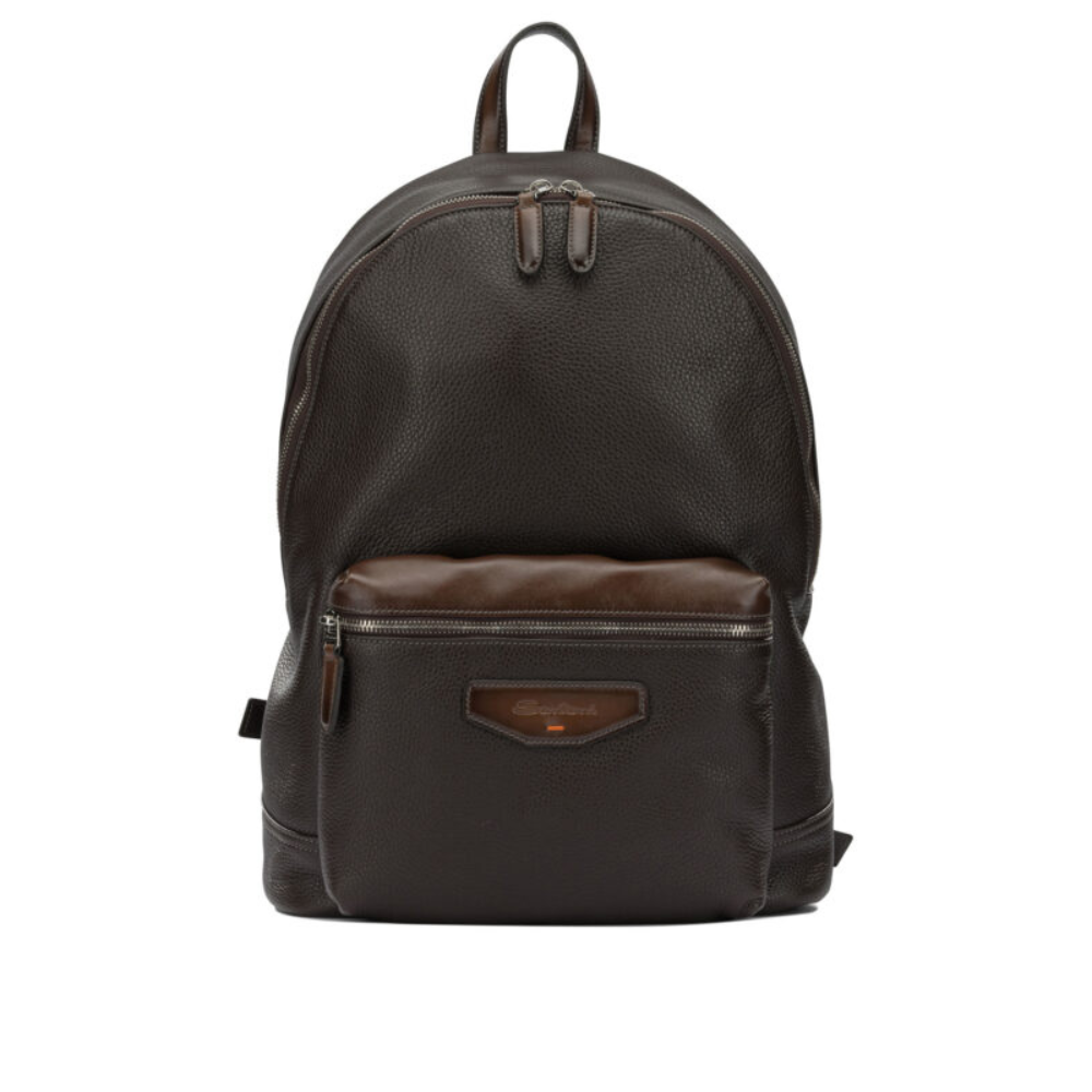 Sans titre (1000 x 1000 px) (95) SANTONI sac à dos en cuir homme marron – Image 1