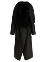 BLANCHA manteau en cuir femme noir – Image 2