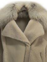 BLANCHA veste en cuir femme beige – Image 3