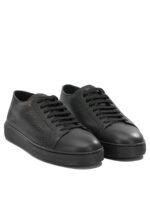 SANTONI baskets en cuir homme noir – Image 2