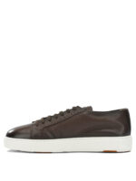 SANTONI baskets en cuir homme marron – Image 3