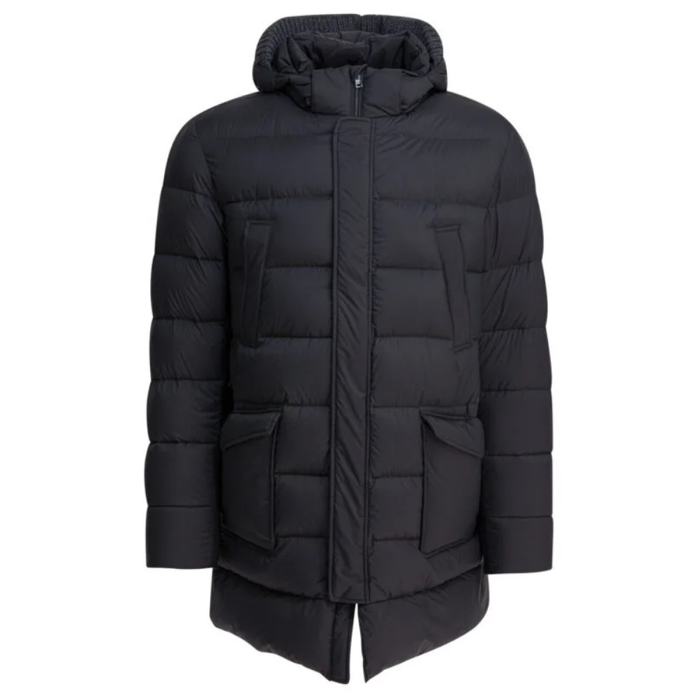 Sans titre (1000 x 1000 px) - 2026-09-01T190823.118 HERNO doudoune à capuche en nylon homme noir – Image 1