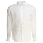 BORRIELLO chemise en lin homme blanche