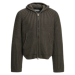 OUR LEGACY pull zippé en laine homme vert