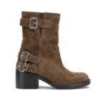 CHLOÉ bottines en cuir femme marron