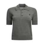 AMI PARIS polo en laine femme gris