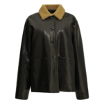 KHAITE veste en cuir femme noire