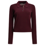BURBERRY pull polo femme bordeaux