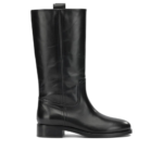 AEYDE bottes en cuir femme noires