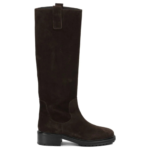 AEYDE bottes en cuir femme marron