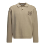 MAISON KITSUNE polo en laine homme beige