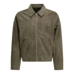 STÜSSY veste en cuir suédé homme beige
