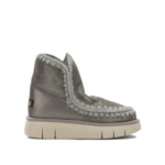 MOU bottes en cuir femme argenté