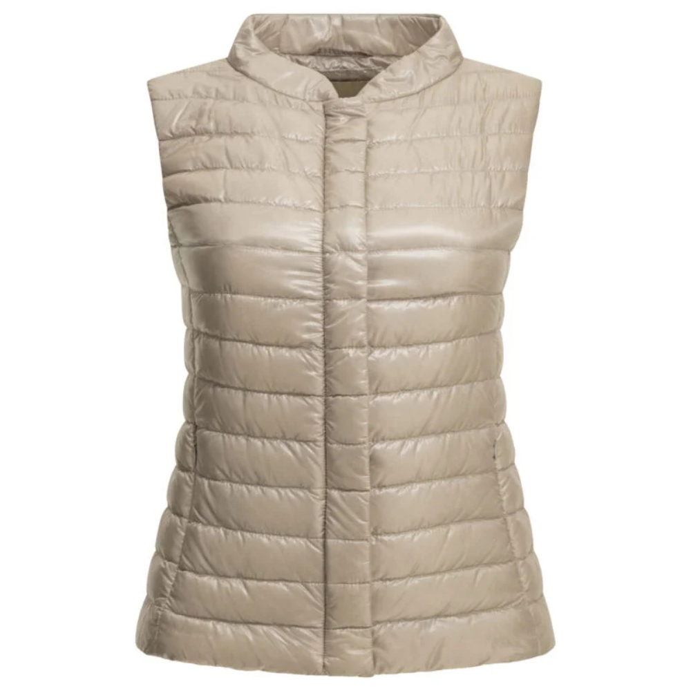 Sans titre (1000 x 1000 px) (84) HERNO gilet en nylon femme beige – Image 1