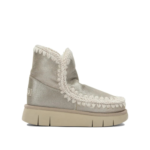 MOU bottes en cuir femme argentées