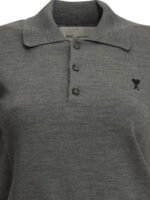 AMI PARIS polo en laine femme gris – Image 3