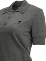 AMI PARIS polo en laine femme gris – Image 4