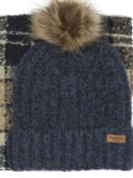 BARBOUR ensemble écharpe et bonnet femme gris – Image 2