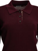BURBERRY pull polo femme bordeaux – Image 3