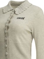 CHLOÉ pull polo en laine femme gris – Image 4
