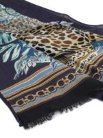 FERRAGAMO écharpe en laine femme bleue – Image 2
