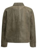 STÜSSY veste en cuir suédé homme beige – Image 2