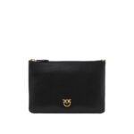 PINKO Pochette en cuir femme noir