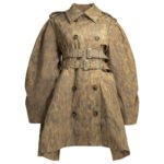 GANNI Trench-coat Imprimé Animal Beige Femme