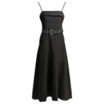 GANNI Robe Evasée Noir Femme