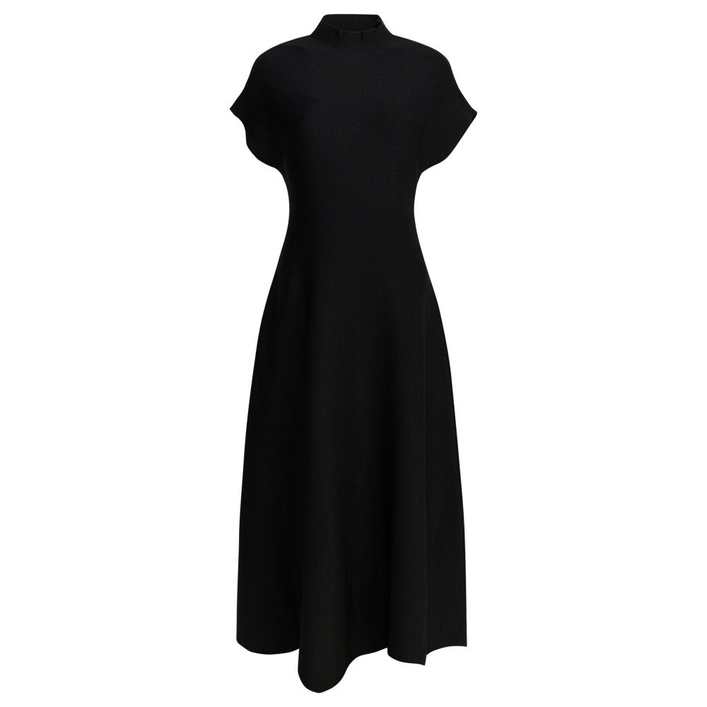 S26-khaite-18208429200 KHAITE Robe Lyra Midi Noir Femme – Image 1