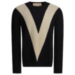 VALENTINO Pull V Incrustée Noir Homme